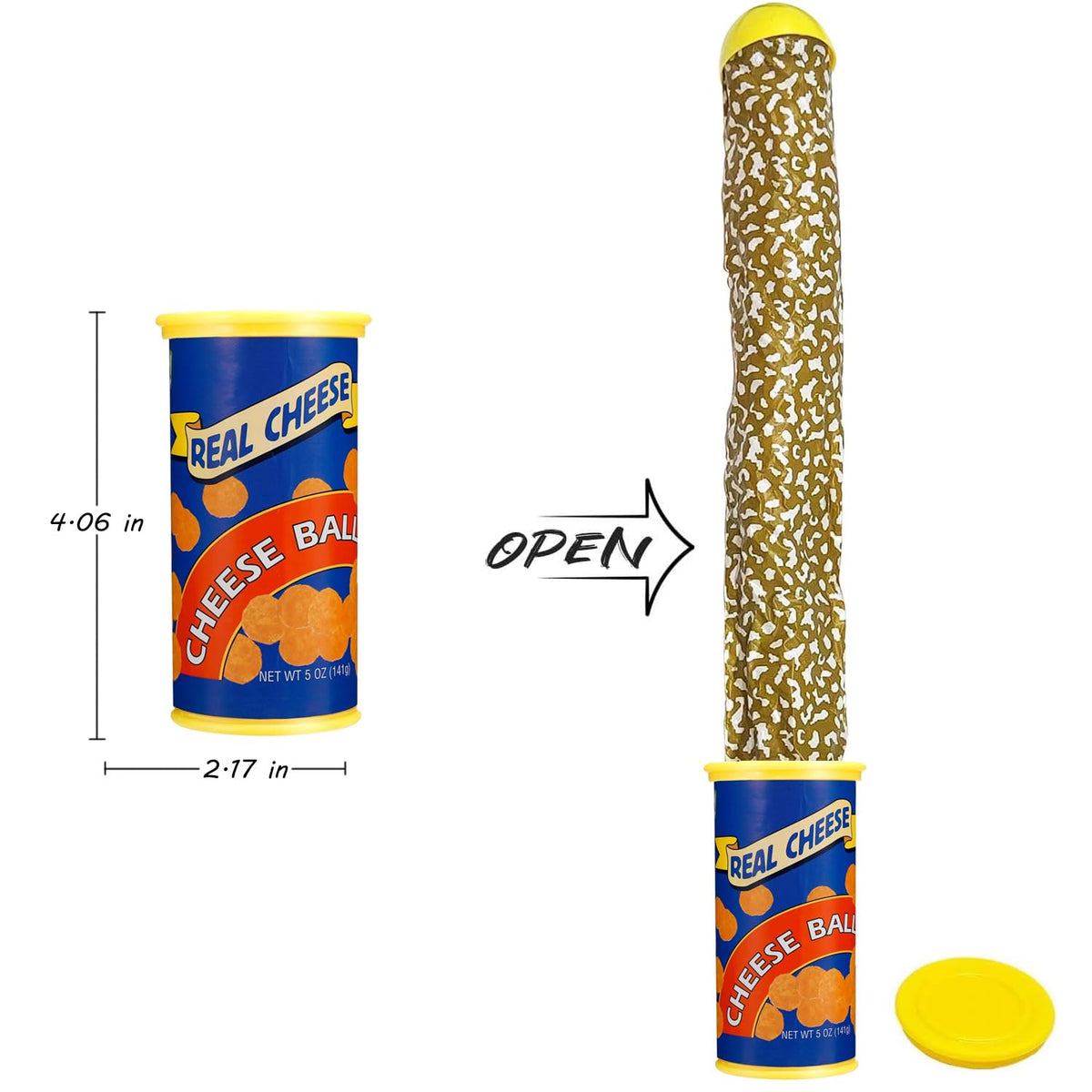 SnaFununy Prank Potato Chip Can Snake – Blue Jump Spring Prank Toy for Adults & Parties