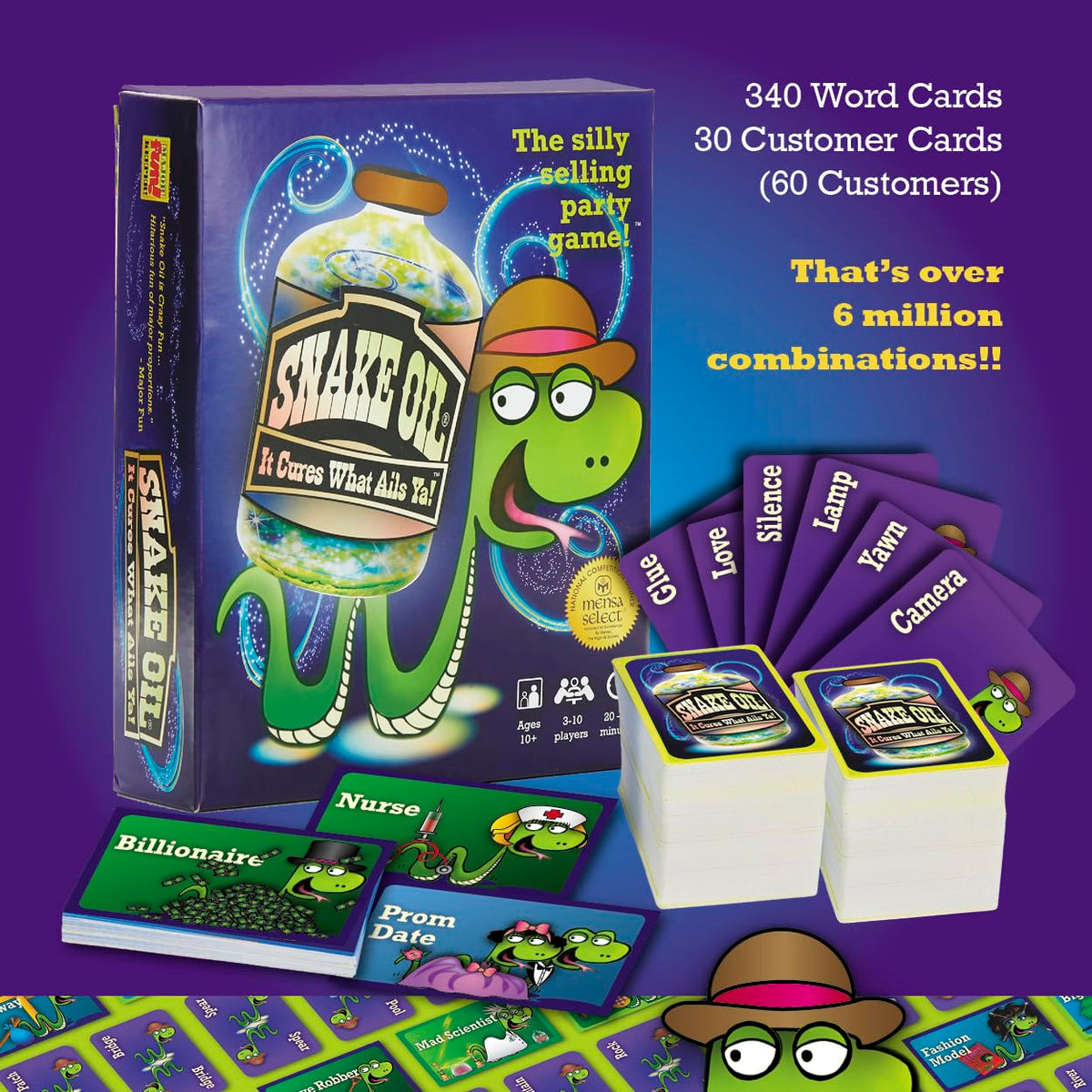 SNAKE OIL – The Silly Selling Party Game for 3-10 Players