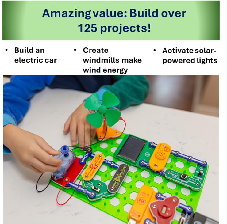 Snap Circuits Green Energy Electronics Exploration Kit | 125+ STEM Projects | 45+ Parts