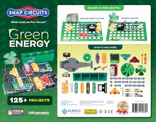 Snap Circuits Green Energy Electronics Exploration Kit | 125+ STEM Projects | 45+ Parts