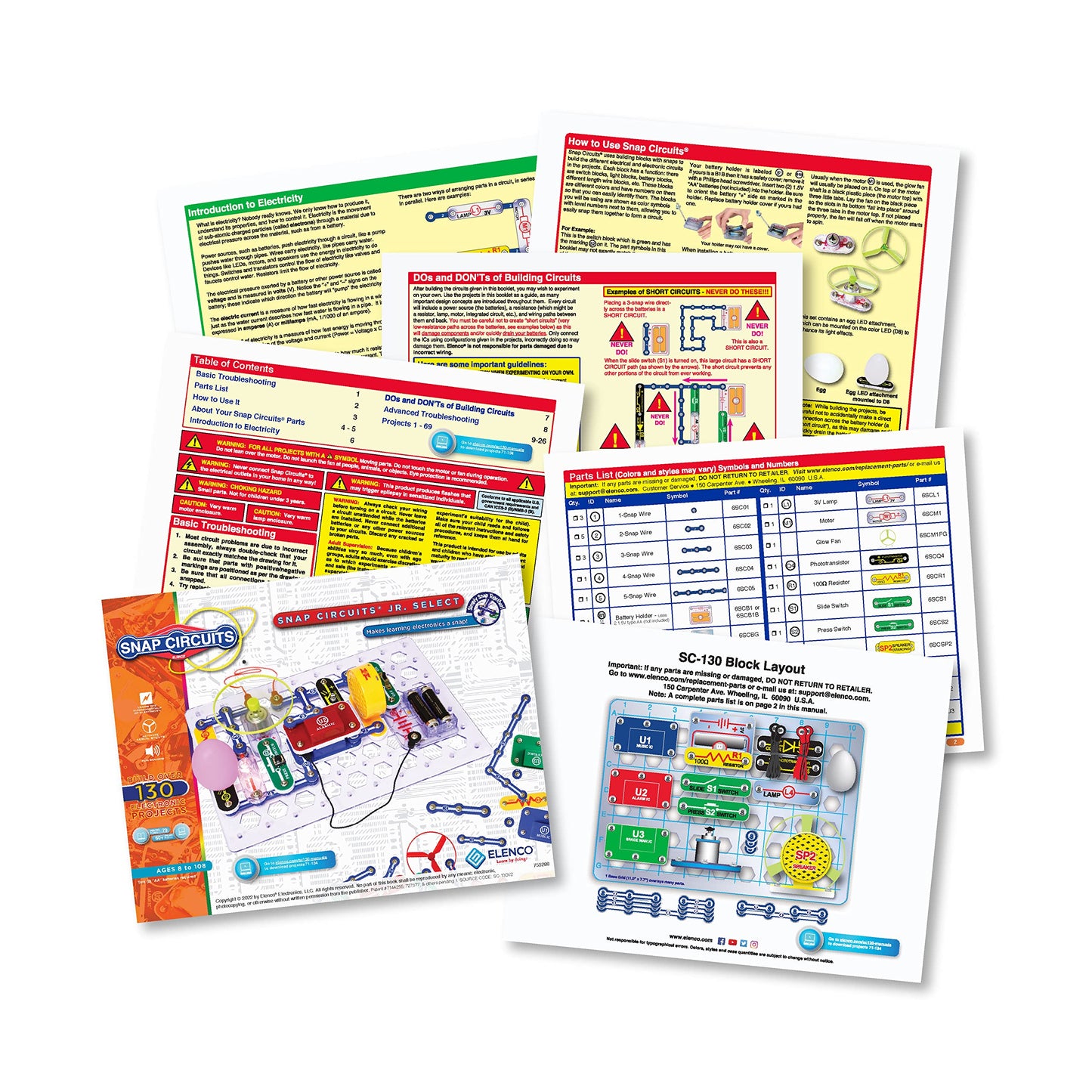 Snap Circuits Jr. Select SC-130 Electronics Exploration Kit – 130+ Projects, 30+ Parts | STEM Toys for Kids 8+