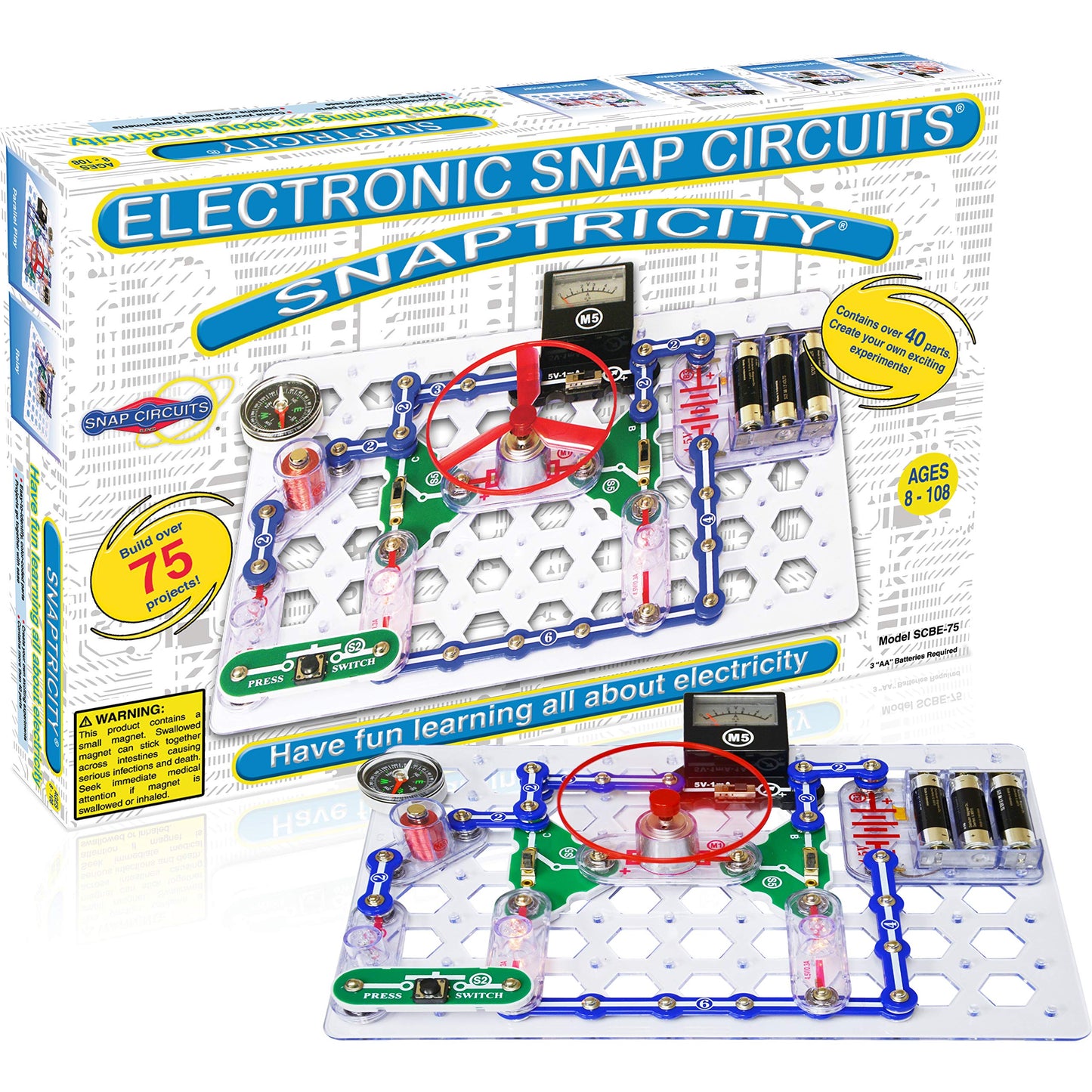 Snap Circuits Snaptricity: Electronics Exploration Kit for Kids 8+ | Safe, Hands-On STEM