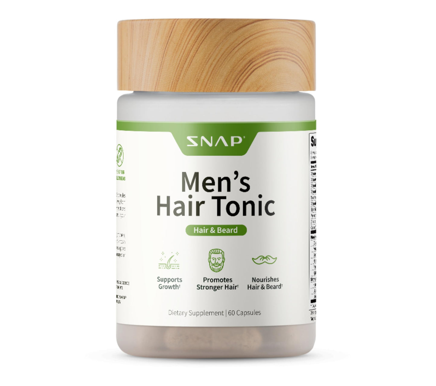Snap Supplements Hair Growth – Supports Hair & Beard Growth (60 Capsules)