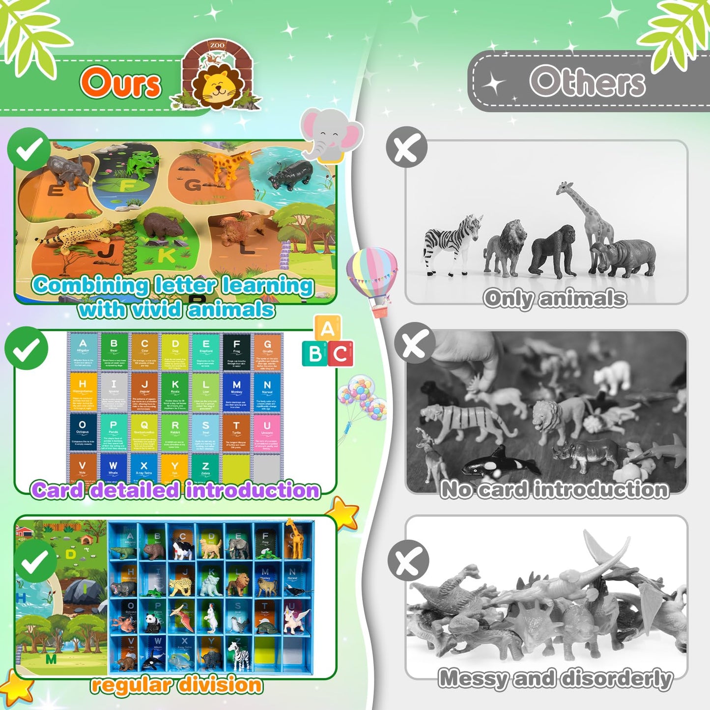 SnapGlowz Farm Animal Toys – 26-Piece Alphabet & Sensory Learning Set for Toddlers