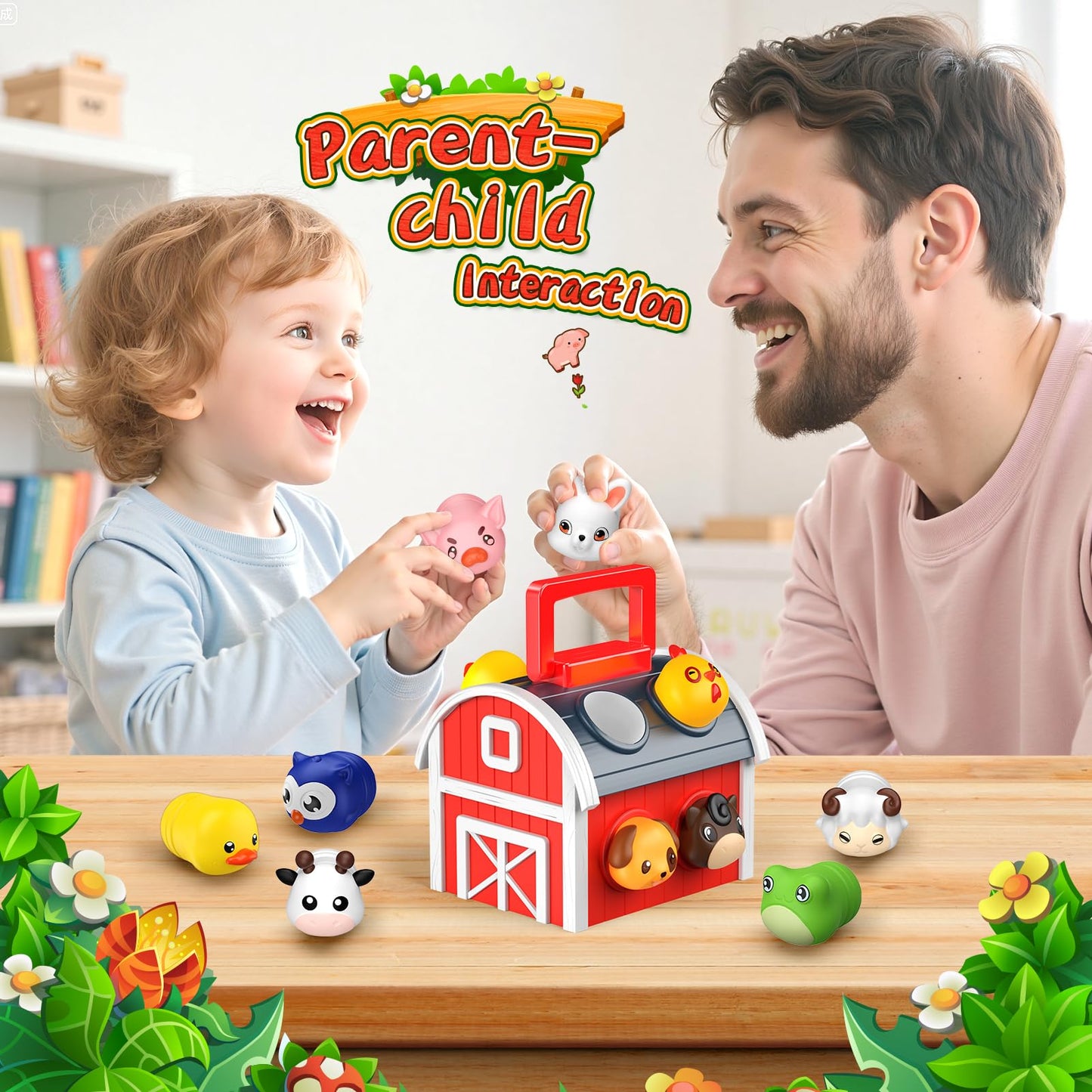 SnapGlowz Farm Animal Montessori Toy Set for Toddlers | 10 Animals, Numbers & Colors