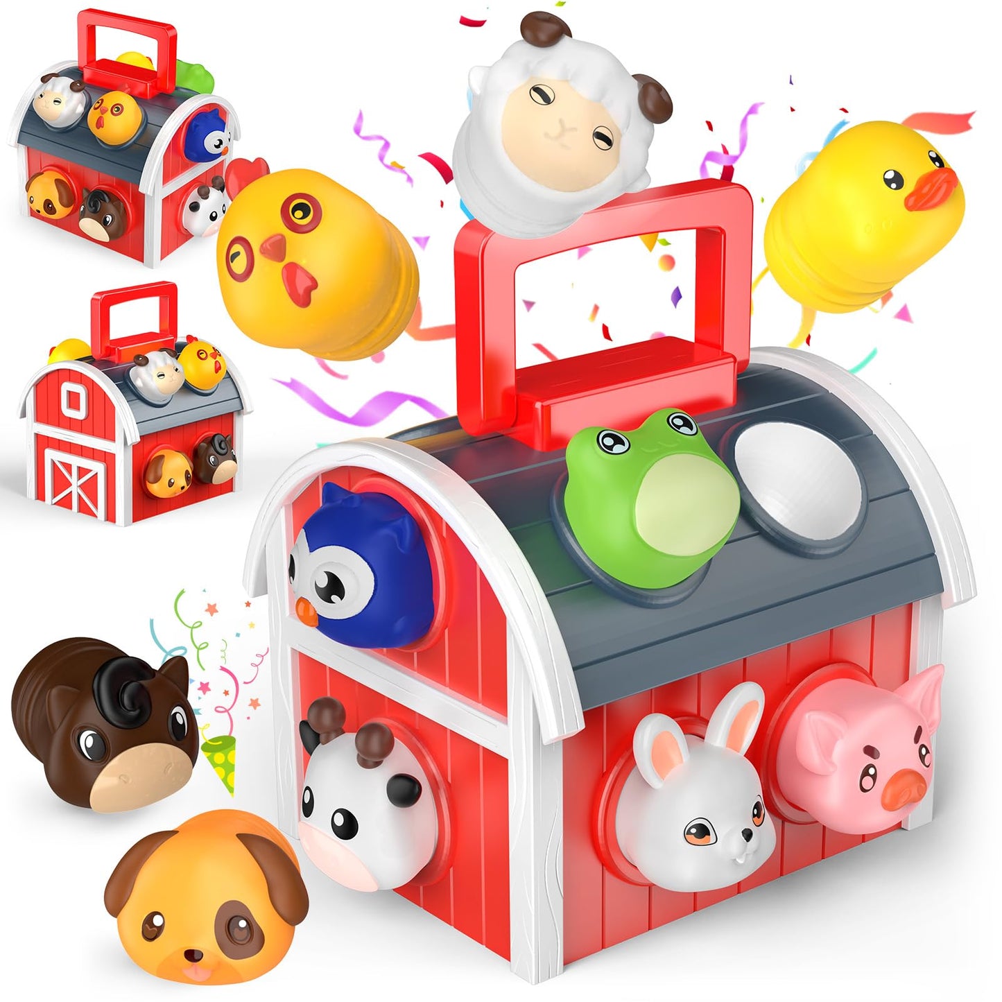 SnapGlowz Farm Animal Montessori Toy Set for Toddlers | 10 Animals, Numbers & Colors