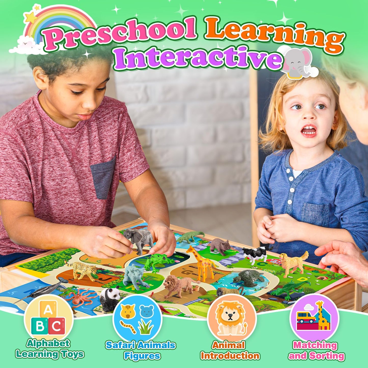 SnapGlowz Farm Animal Toys – 26-Piece Alphabet & Sensory Learning Set for Toddlers