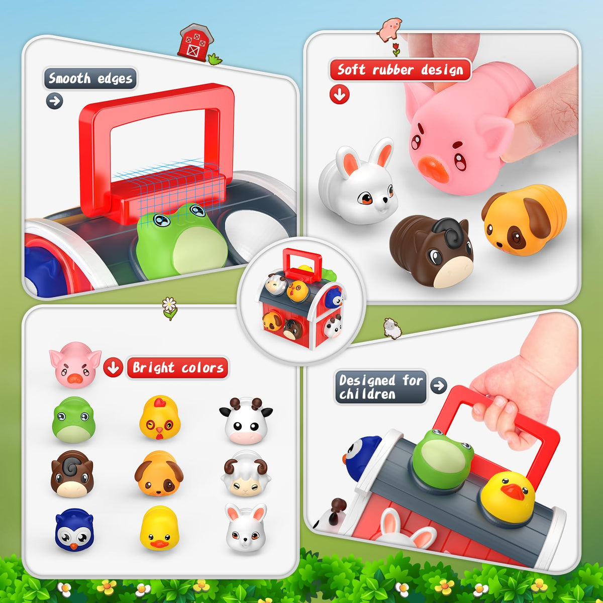 SnapGlowz Farm Animal Montessori Toy Set for Toddlers | 10 Animals, Numbers & Colors