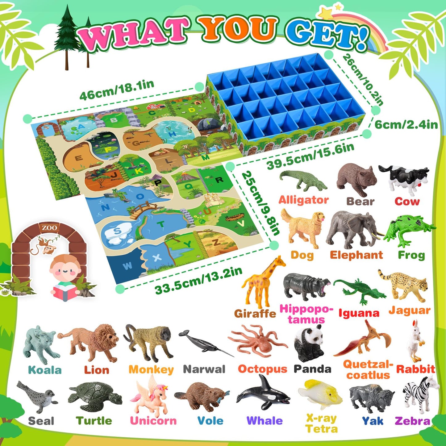 SnapGlowz Farm Animal Toys – 26-Piece Alphabet & Sensory Learning Set for Toddlers