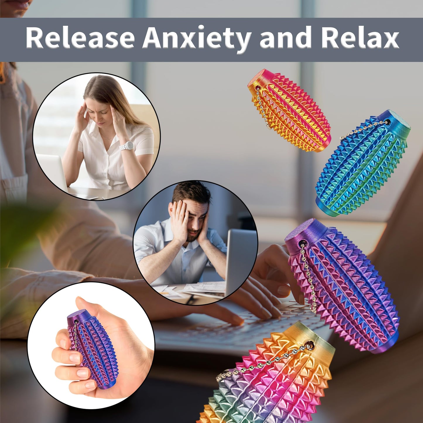 SnapMorph Little Ouchies Fidget – 4-Piece Sensory Toys for Adults & Teens