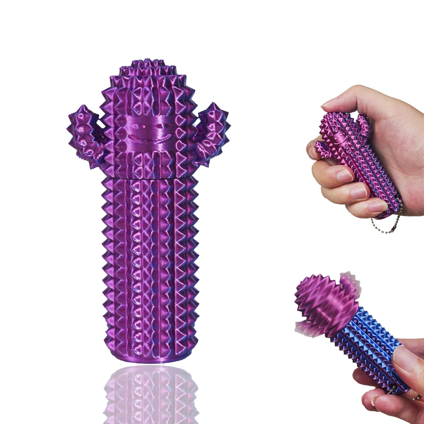 SnapMorph Little Ouchies Cactus Fidget – Spinning Pain Stim Toy (Purple)