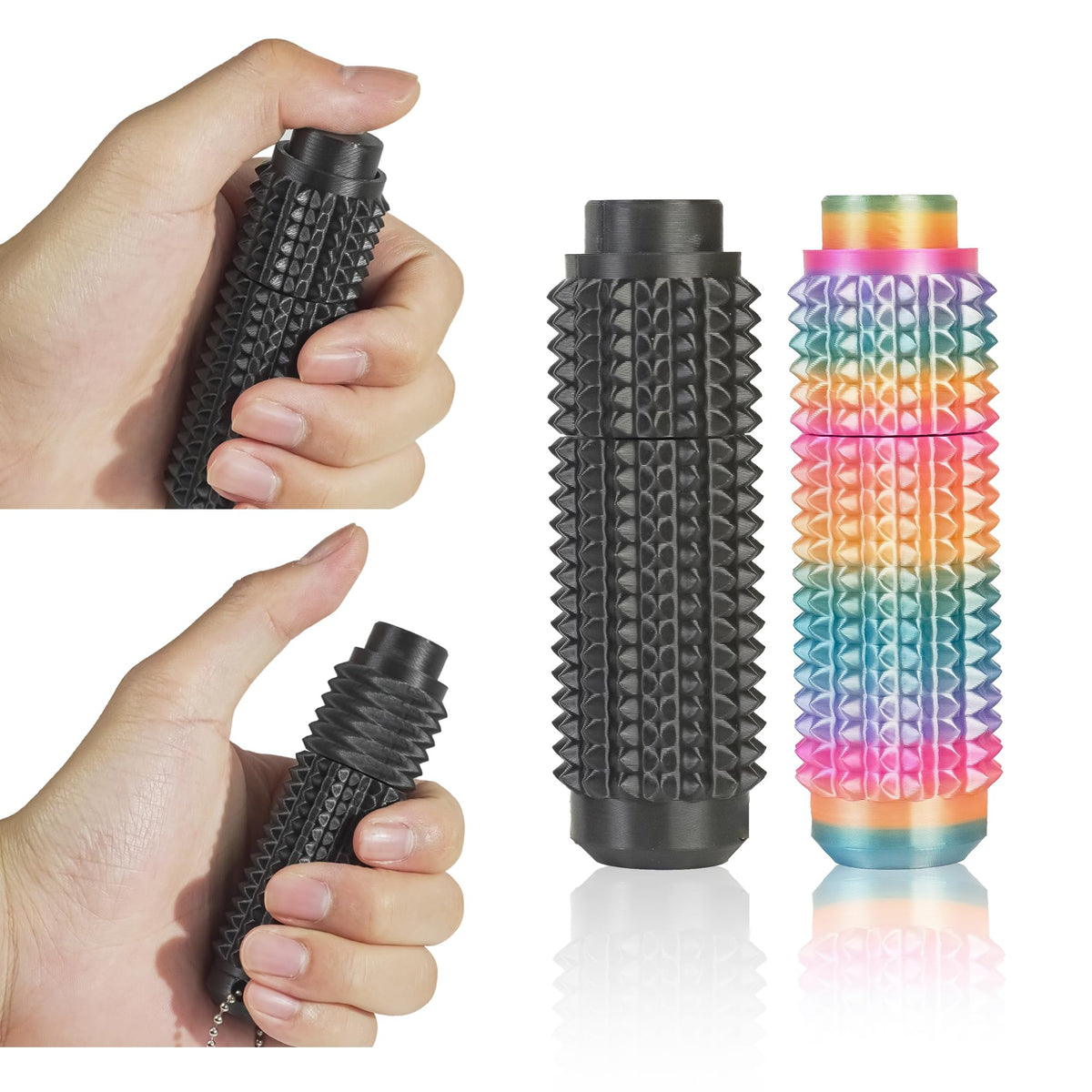 SnapMorph Little Ouchies Fidget Toys 2PCS – Dual-Action Spinning & Click Buttons for Focus, Anxiety & Stress Relief
