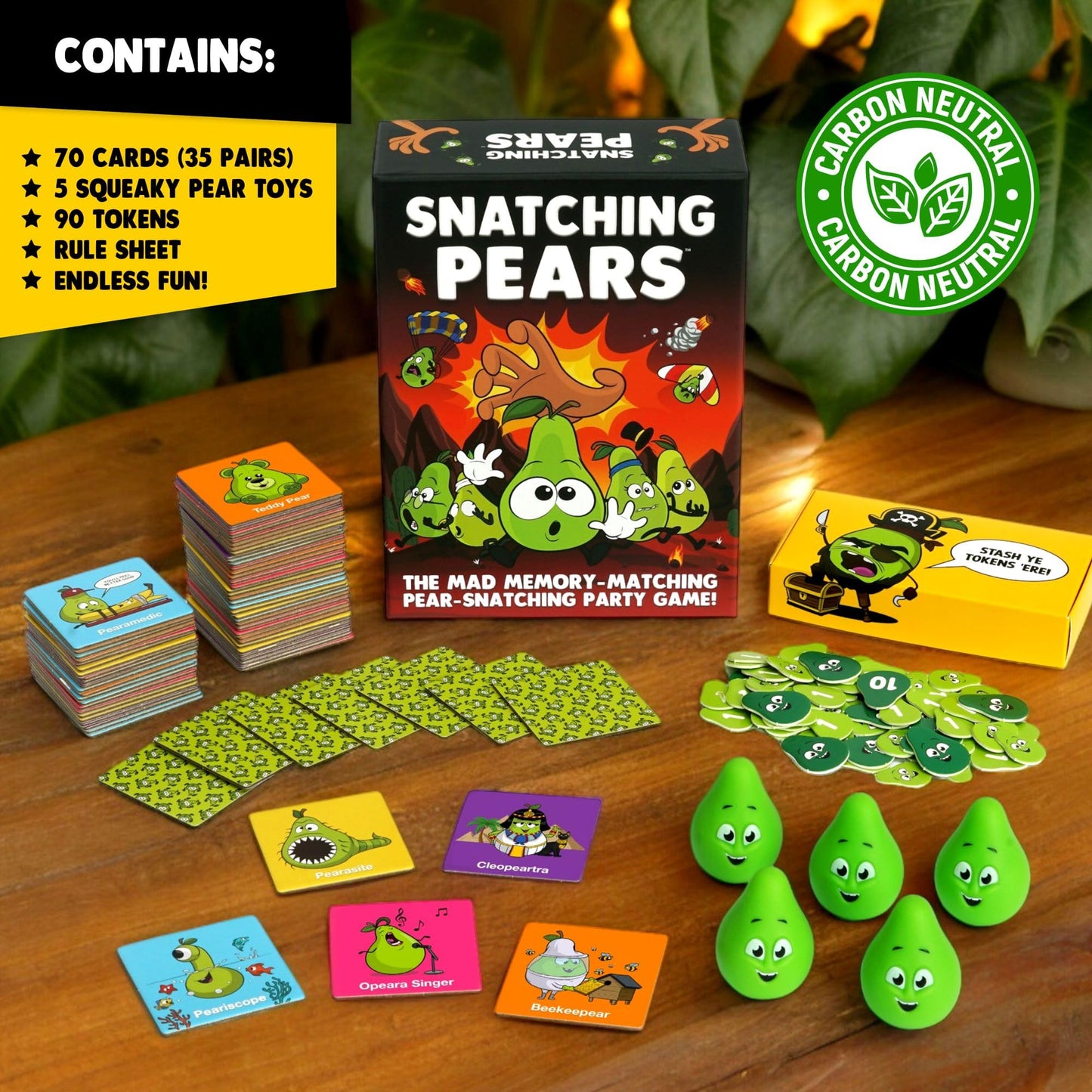 Snatching Pears! — Hilarious Memory-Matching Party Game for 2-6 Players | Snatching Pears