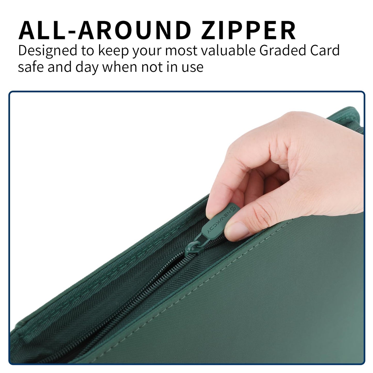 Snekdy Premium 1024-Pocket Card Binder – Waterproof PU Leather, Side-Loading, 16-Pocket Pages, Green