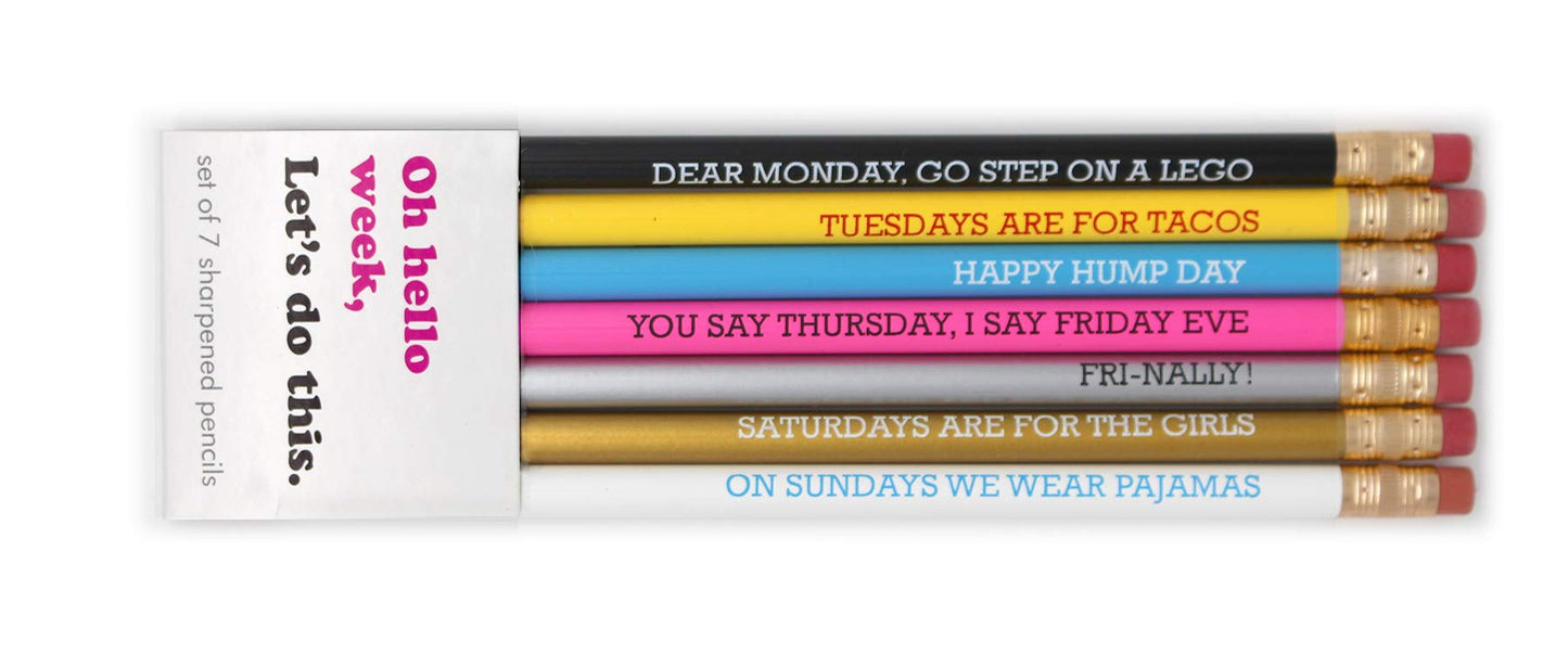 SNIFTY SPP7001 Oh Hello Week Pencil Set of 7 – Let’s Do This for Planning