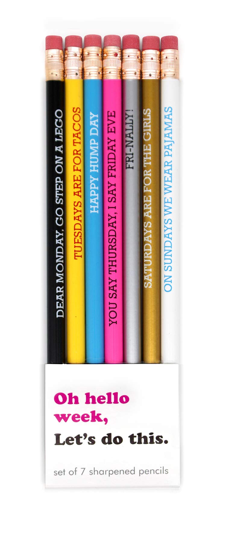 SNIFTY SPP7001 Oh Hello Week Pencil Set of 7 – Let’s Do This for Planning