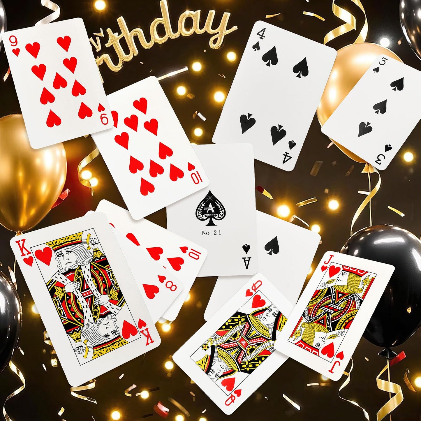 132Pcs Casino Theme Party Decorations by SNLN - Vegas Balloon Garland, Dice Boxes & Poker Cards