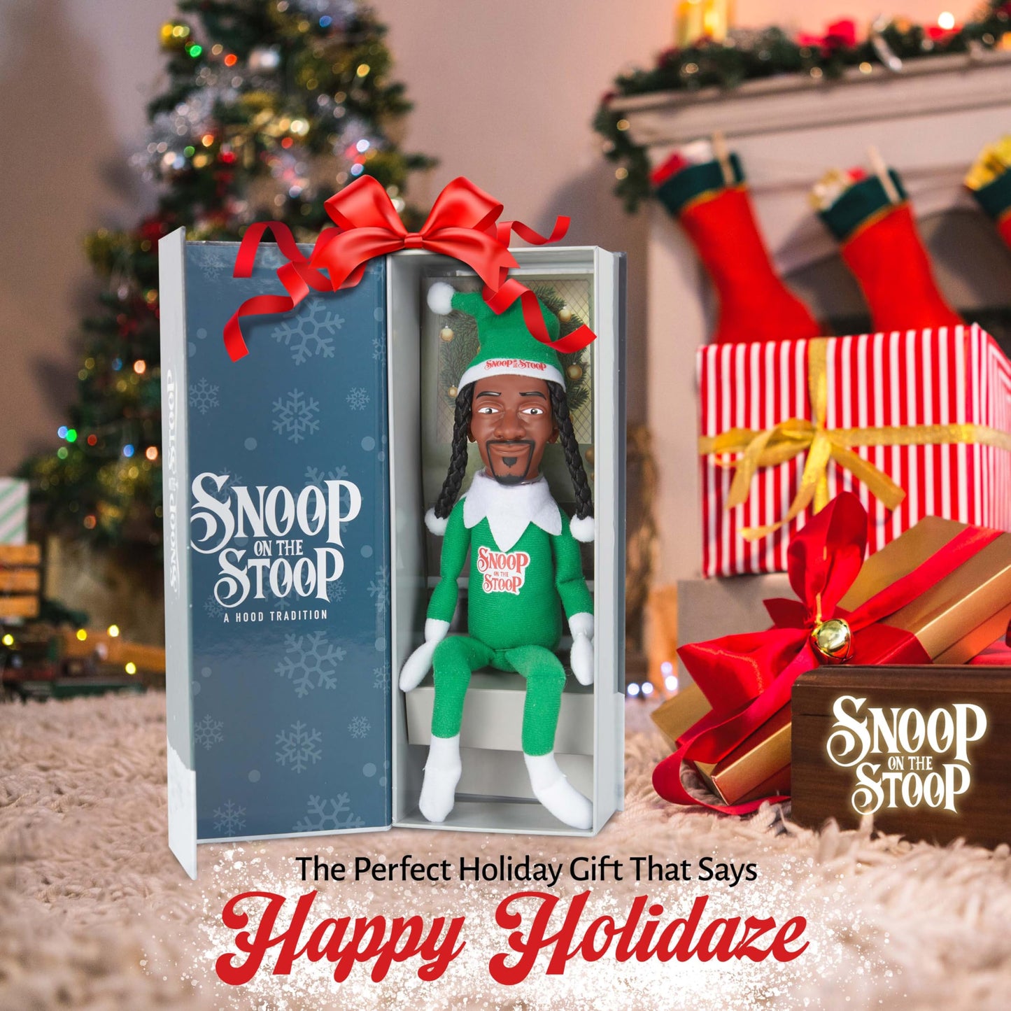 Snoop on the Stoop 2025 Christmas Elf Doll - 12-inch Shelf Décor by Snoop Dogg