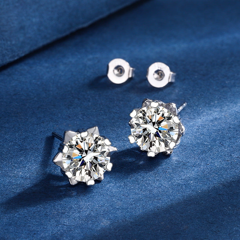Snowflake Three-pieces Moissanite Ring Necklace And Earring Set