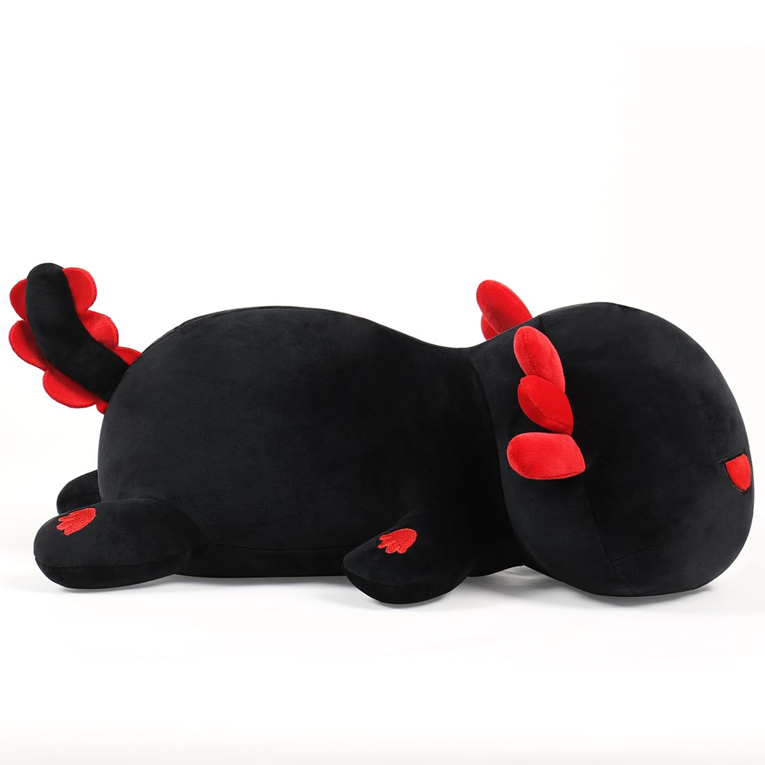SNOWOLF Black Axolotl Plush Pillow – Soft Kawaii Toy, 19.7 inches