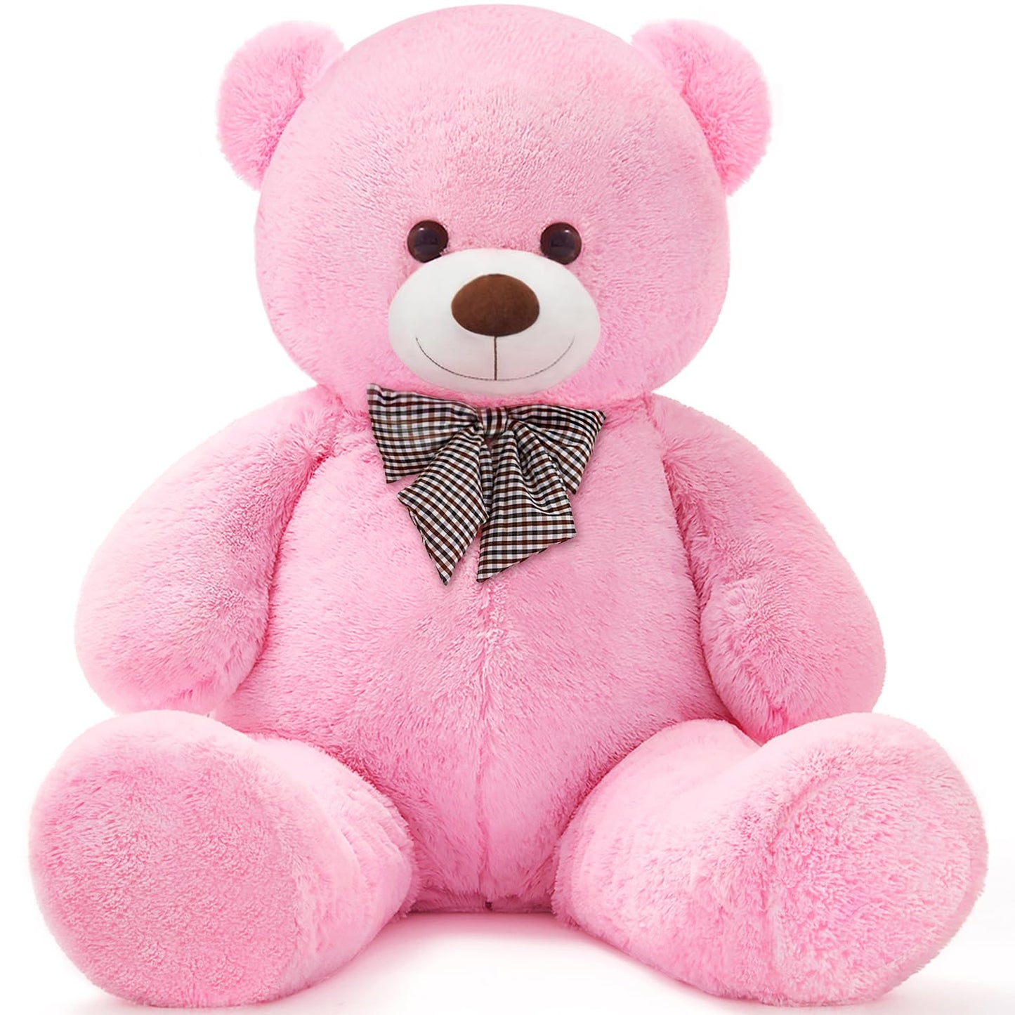 SNOWOLF Giant Pink Teddy Bear 44-Inch Plush – 113 cm, 5 lb Life-Size Soft Bear