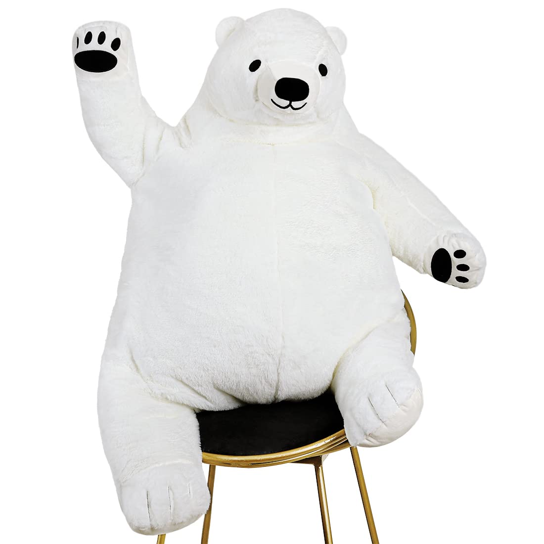 SNOWOLF Djungelskog Giant Bear 60 cm – Large White Plush Teddy, 23.6 in