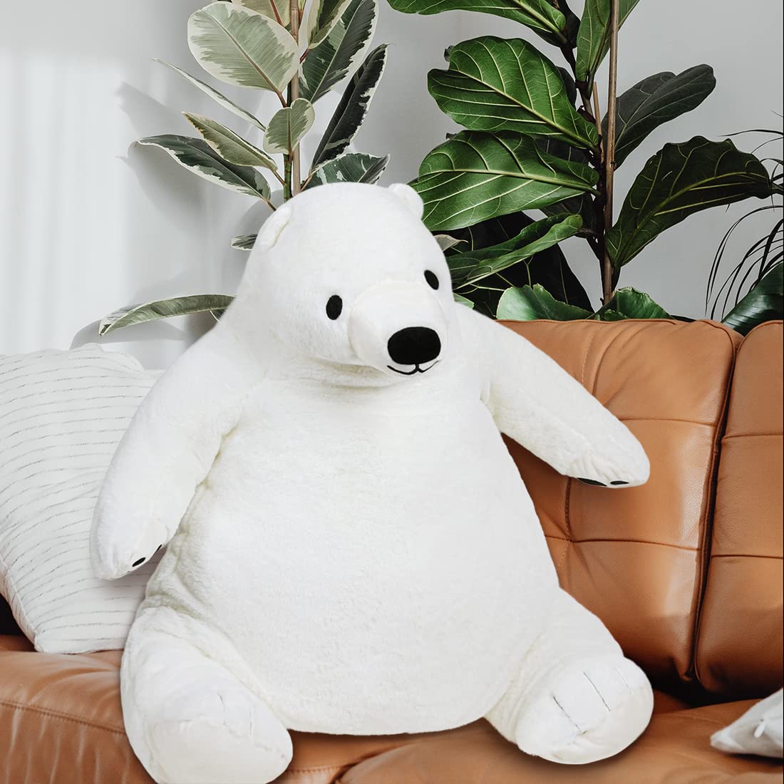 SNOWOLF Djungelskog Giant Bear 60 cm – Large White Plush Teddy, 23.6 in