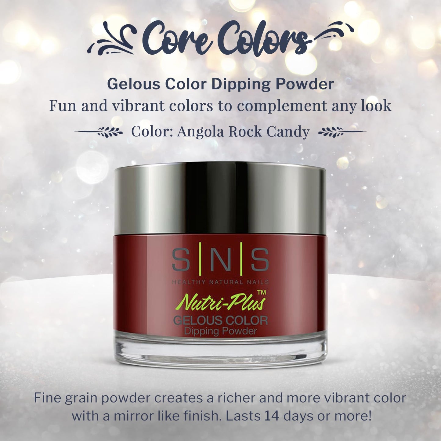 SNS Healthy Natural Nails Dip Powder Angola Rock Candy - 1.5oz | Long-Lasting Color, Low Odor, No UV Lamp
