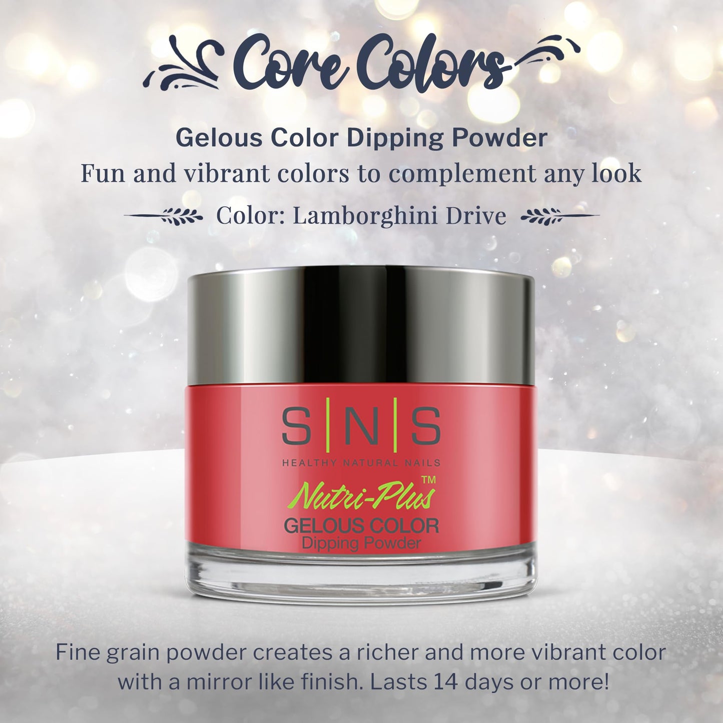 SNS Nail Dip Powder Lamborghini Drive (Red) – 1.5oz, Long-Lasting Color, Low Odor, No UV Lamp
