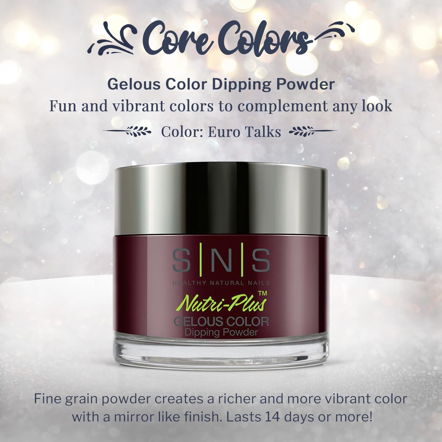 SNS Nail Dip Powder Euro Talks – Wine/Maroon & Cream, 1.5oz | Long-Lasting, Low Odor, No UV Lamp