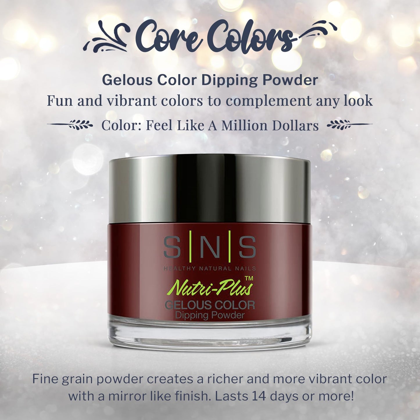 SNS Nail Dip Powder – Feel Like A Million Dollars (Brown/Maroon/Cream) 1.5oz | Long-Lasting, Low Odor, No UV Lamp