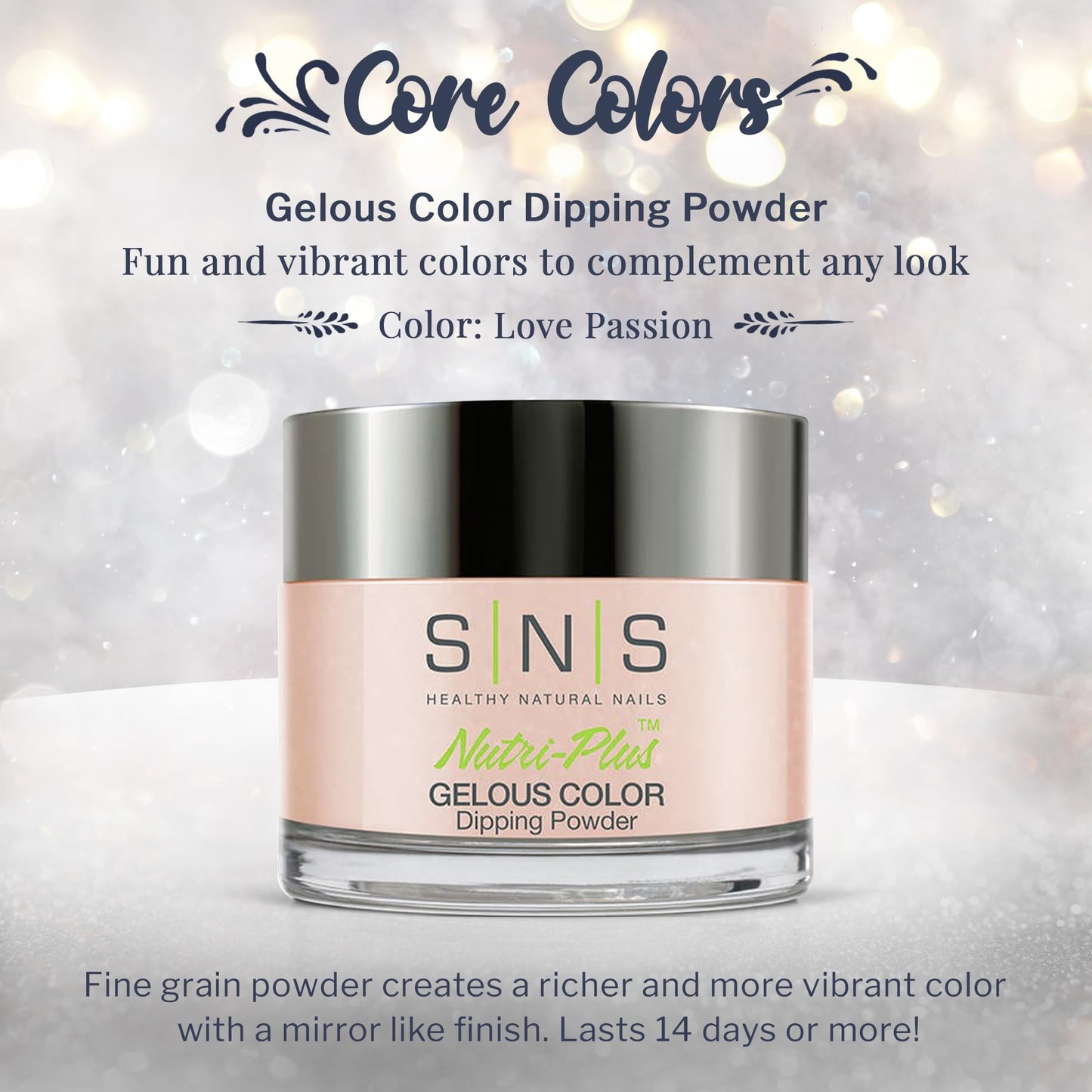 SNS Nail Dip Powder Love Passion – 14-Day, Low-Odor, No UV Lamp, 1.5oz