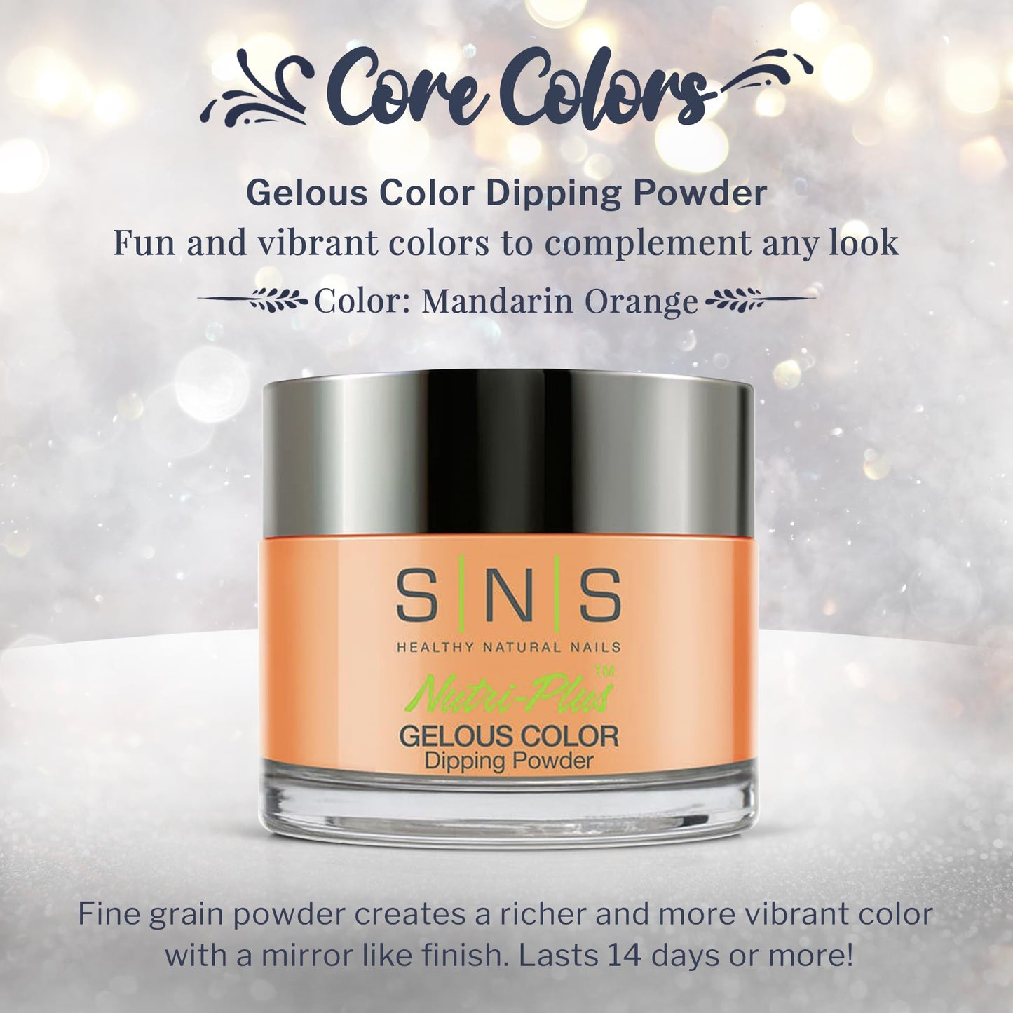 SNS Nail Dip Powder Mandarin Orange - Long-Lasting Color, Low Odor, No UV Lamp (1.5oz)