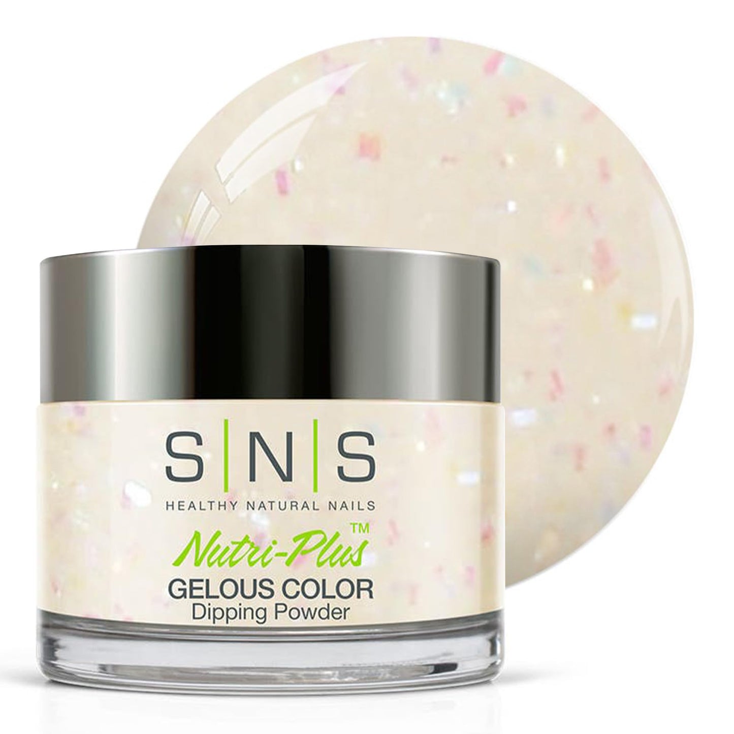 SNS Nail Dip Powder Vanity Waltz - White, Pastel/Cream & Glitter (1.5oz) | 14-Day Wear, Low-Odor, No UV Lamp