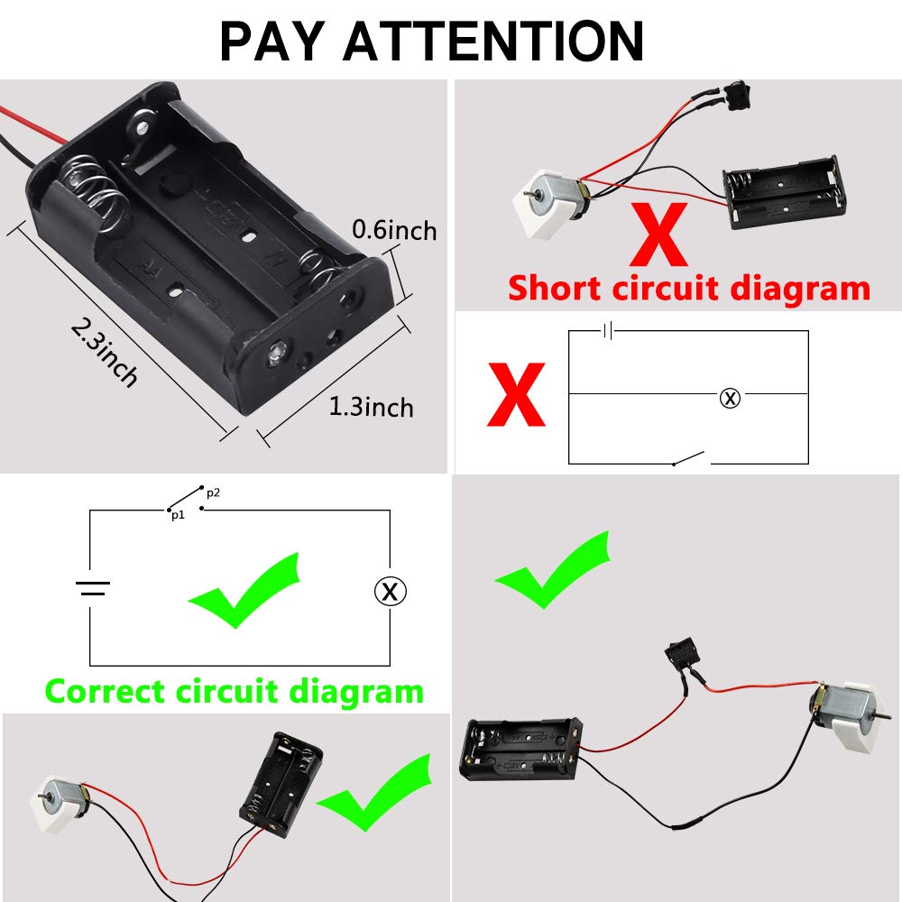 Sntieecr 6-Set 131-Pcs DC Motors Kit for Kids | Mini Motors, 1.5-3V, 15000RPM, 66 Gears, Propellers, Bulbs & Buzzer | STEM DIY Project