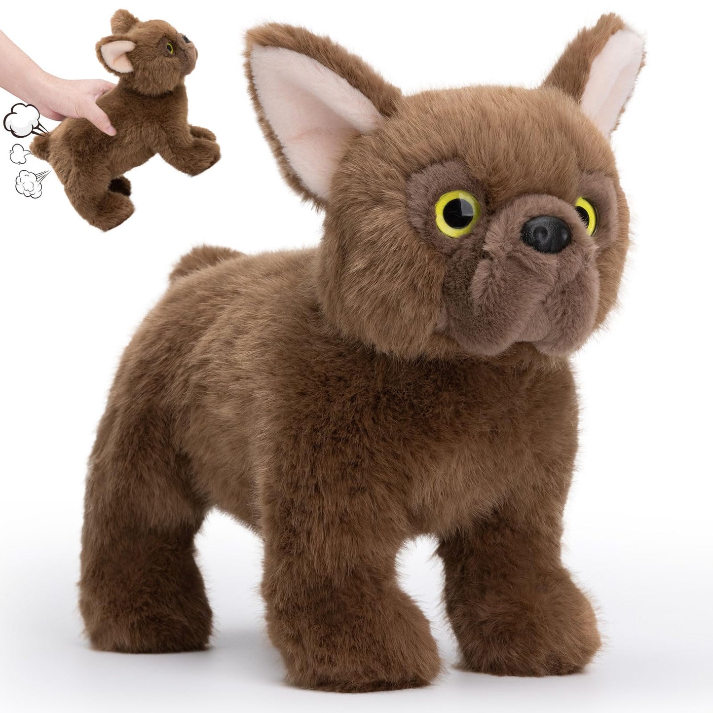 SnugBibble Farting Dog Plush – Built-in 30+ Fart Sounds, Squeeze for Laughs
