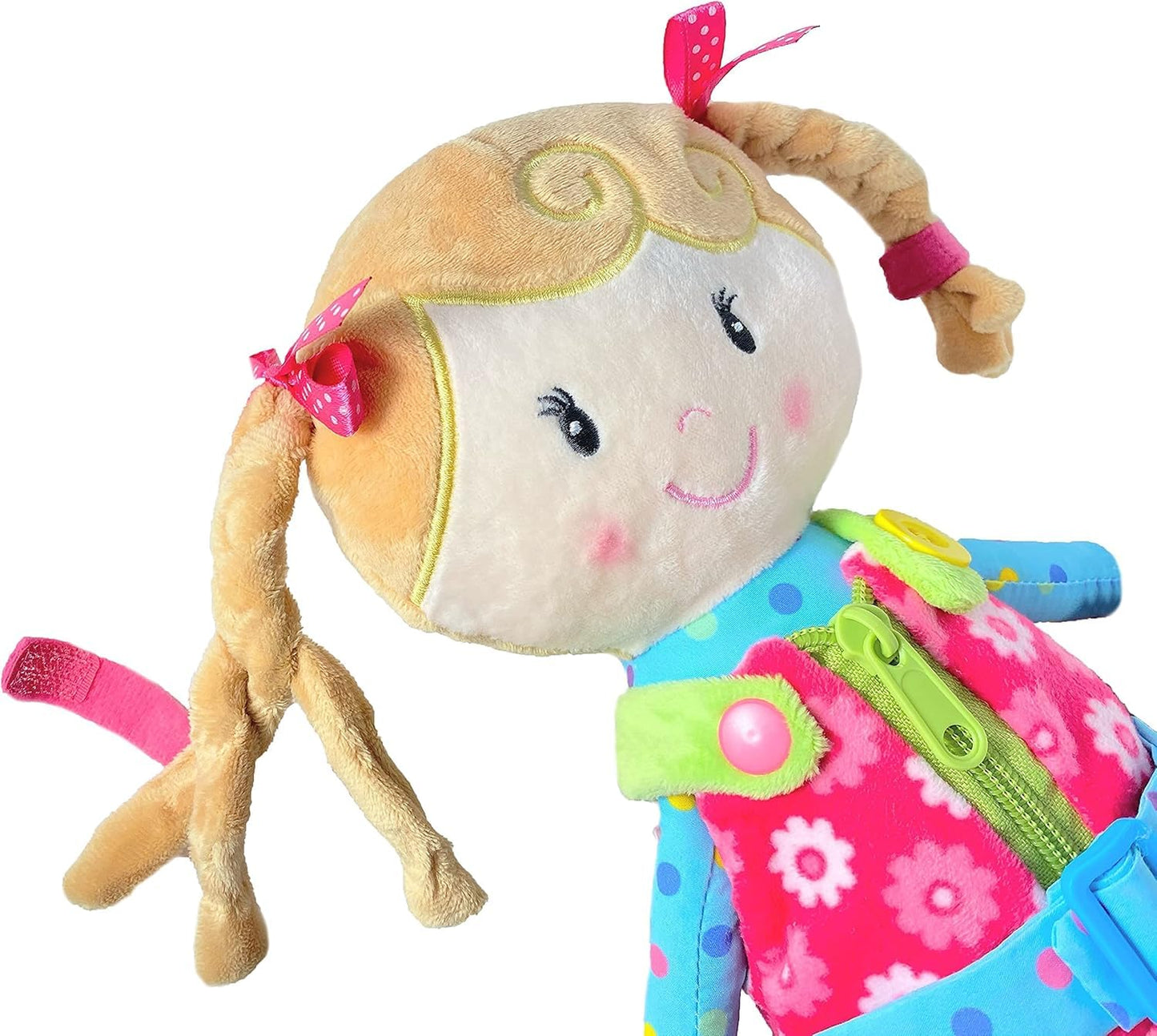 Snuggle Stuffs Sugar Snap Plush Learn-to-Dress Doll for Toddlers – 15 Inch