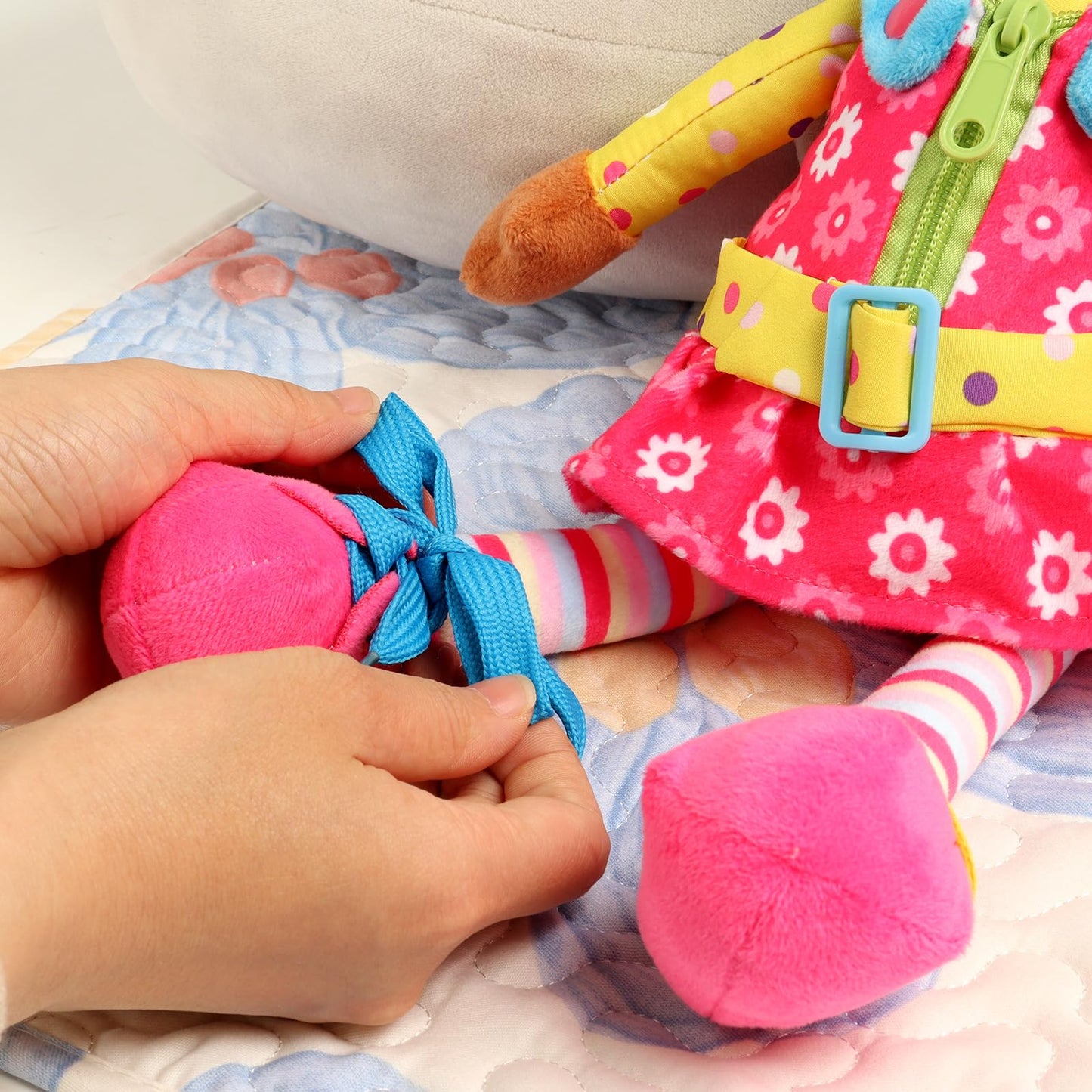 Snuggle Stuffs Sugar Snap Plush Learn-to-Dress Doll for Toddlers – 15 Inch