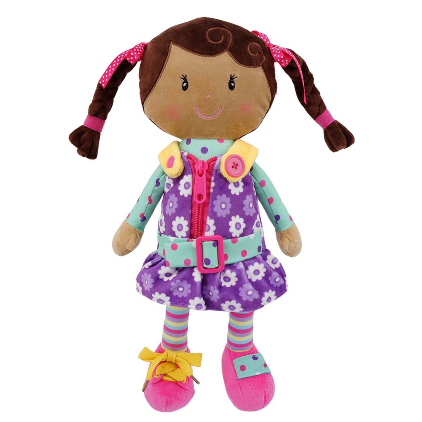 Snuggle Stuffs Sugar Snap Plush Learn to Dress Doll – 15-Inch for Toddlers