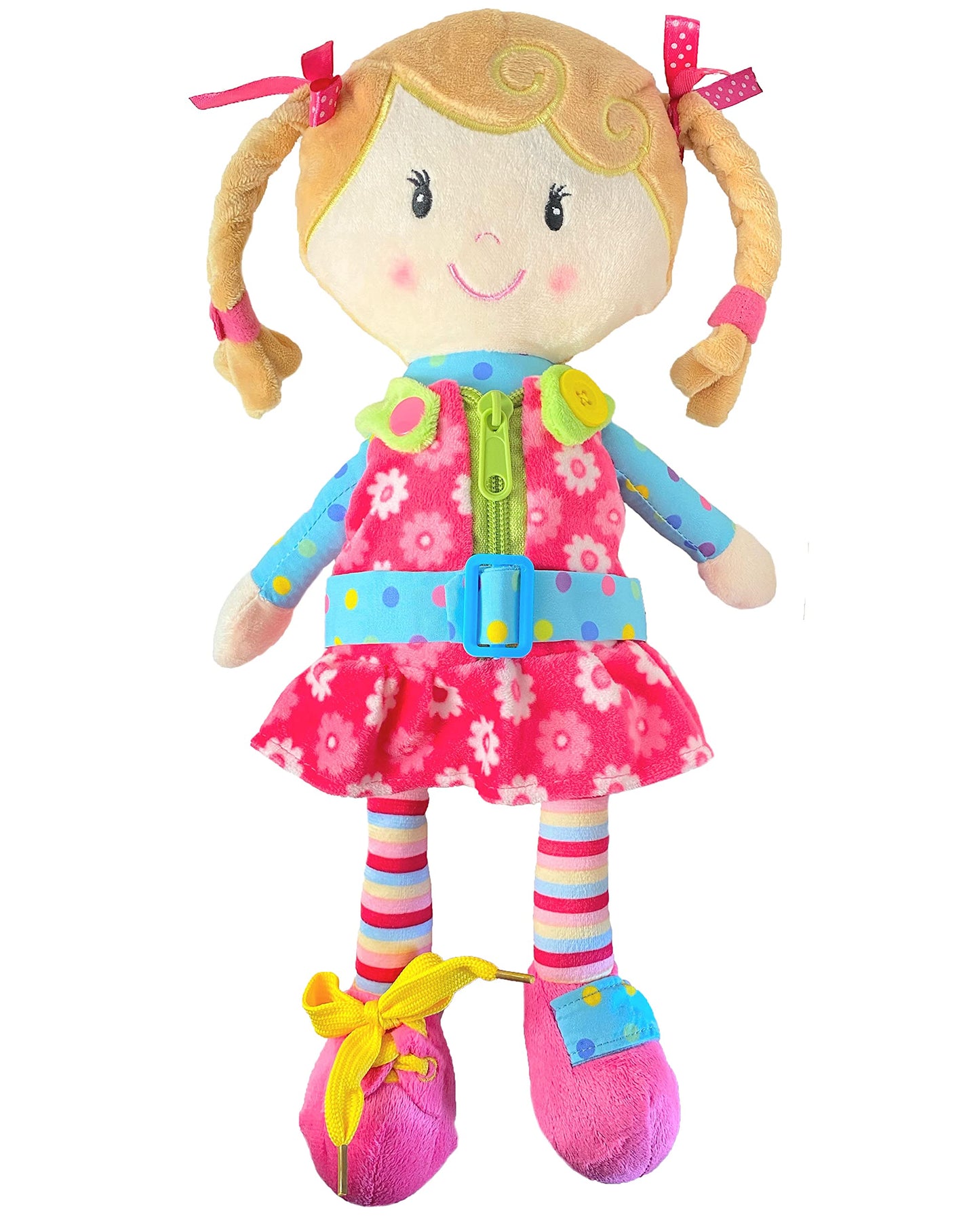 Snuggle Stuffs Sugar Snap Plush Learn-to-Dress Doll for Toddlers – 15 Inch