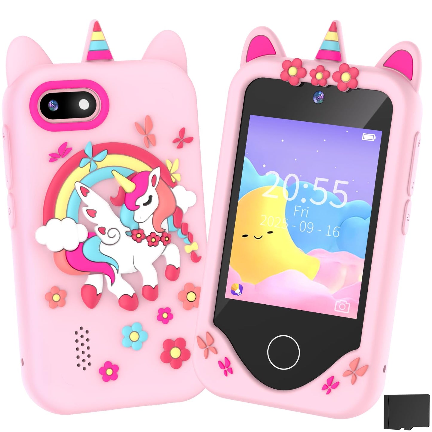 SNWIDA Kids Smart Phone for Girls – 2.8-inch Touchscreen, Dual Cameras, 32 GB Card