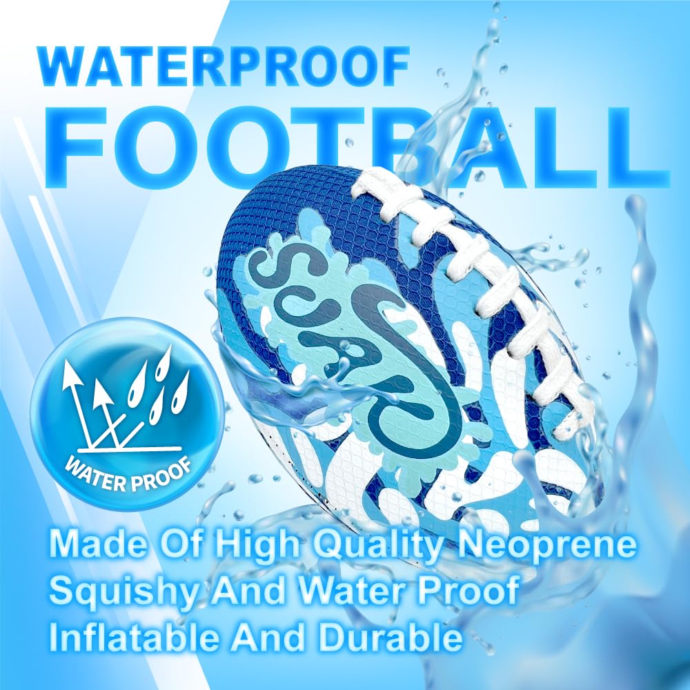 SOAK 9-Inch Water Football – Waterproof Foam Ball for Pool, Beach & Lake