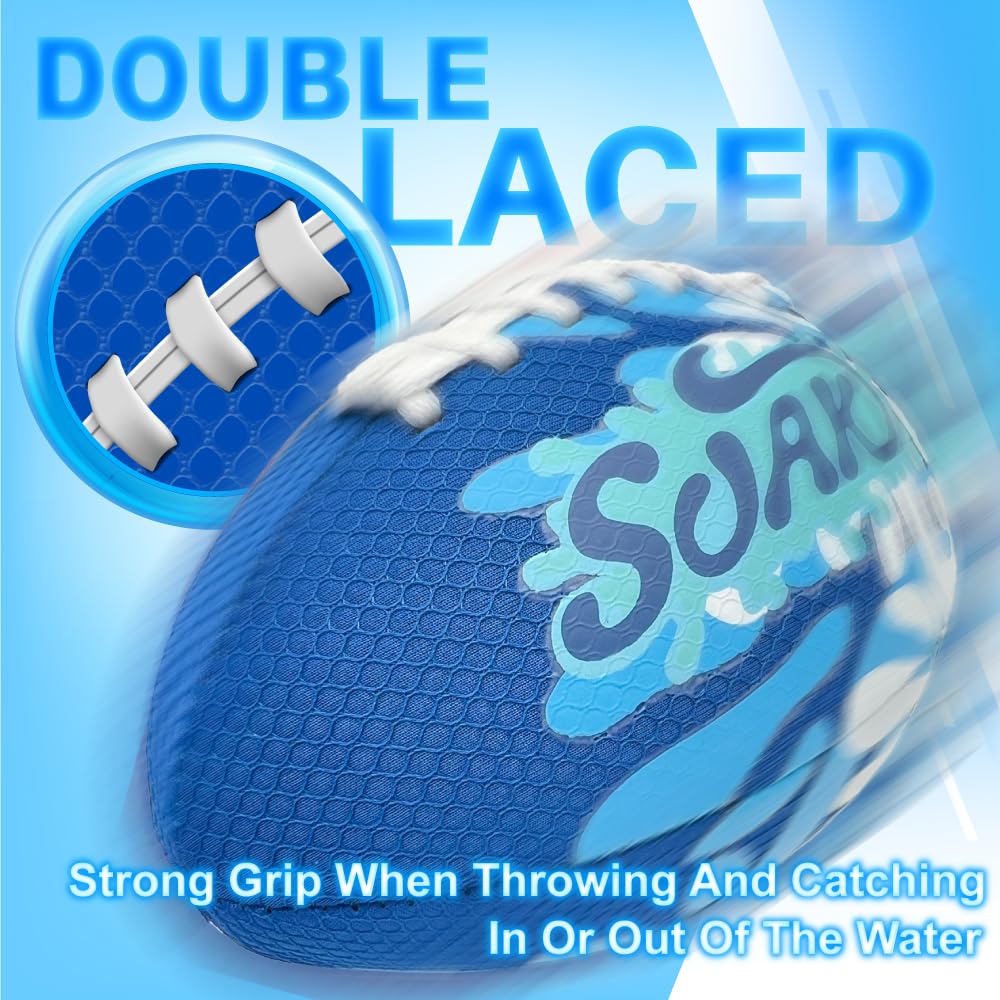 SOAK 9-Inch Water Football – Waterproof Foam Ball for Pool, Beach & Lake