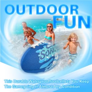 SOAK 9-Inch Water Football – Waterproof Foam Ball for Pool, Beach & Lake