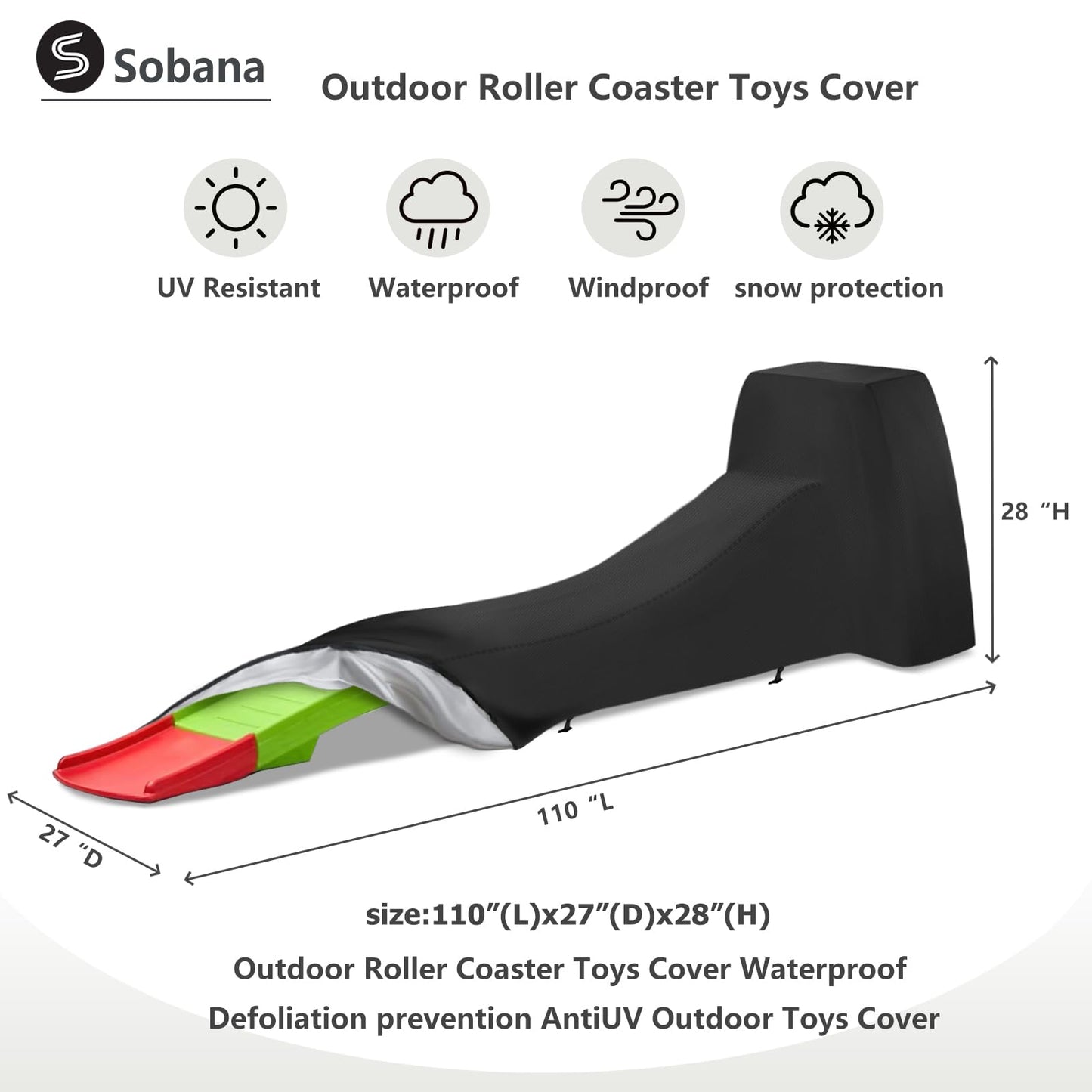 Sobana Toddler Roller Coaster Cover – Waterproof, Dustproof Outdoor Protection