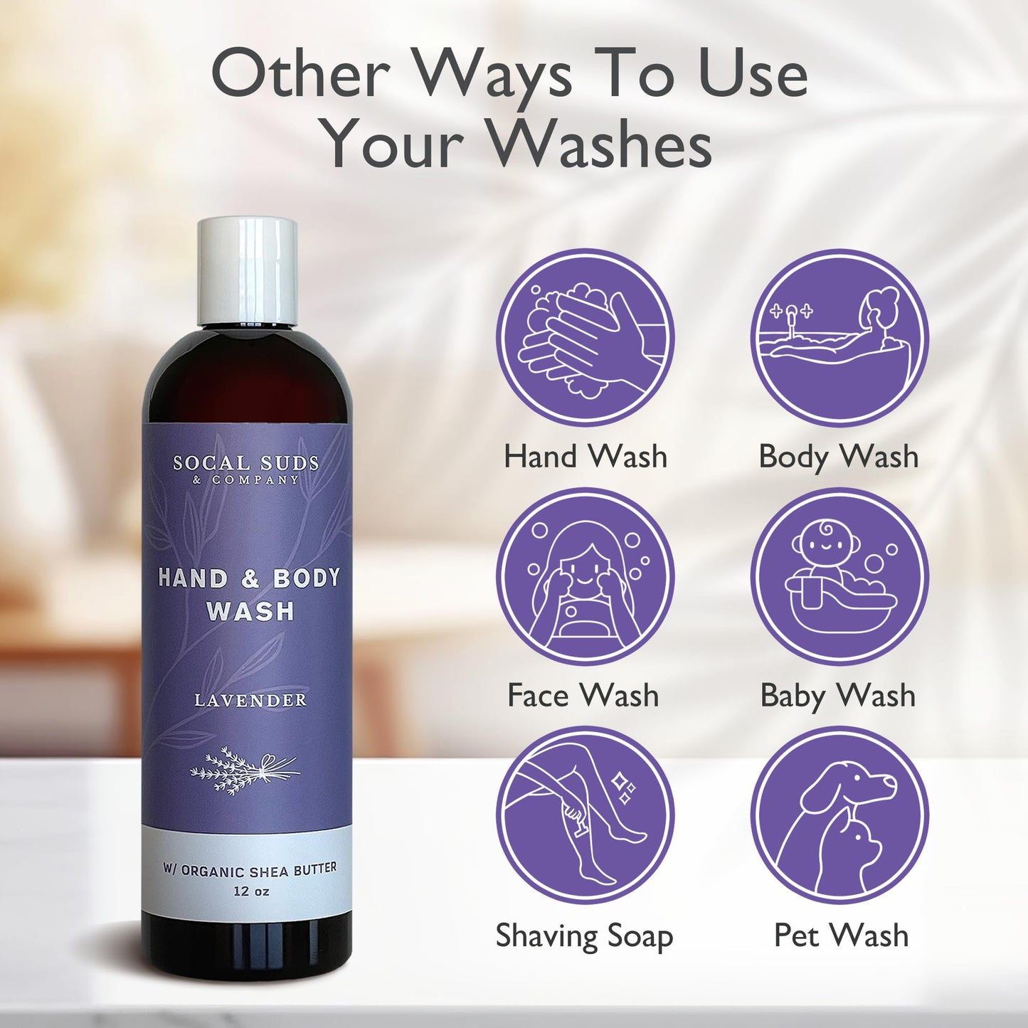 SoCal Suds & Company Lavender Shea Butter Hand & Body Wash - 12oz Twin Pack