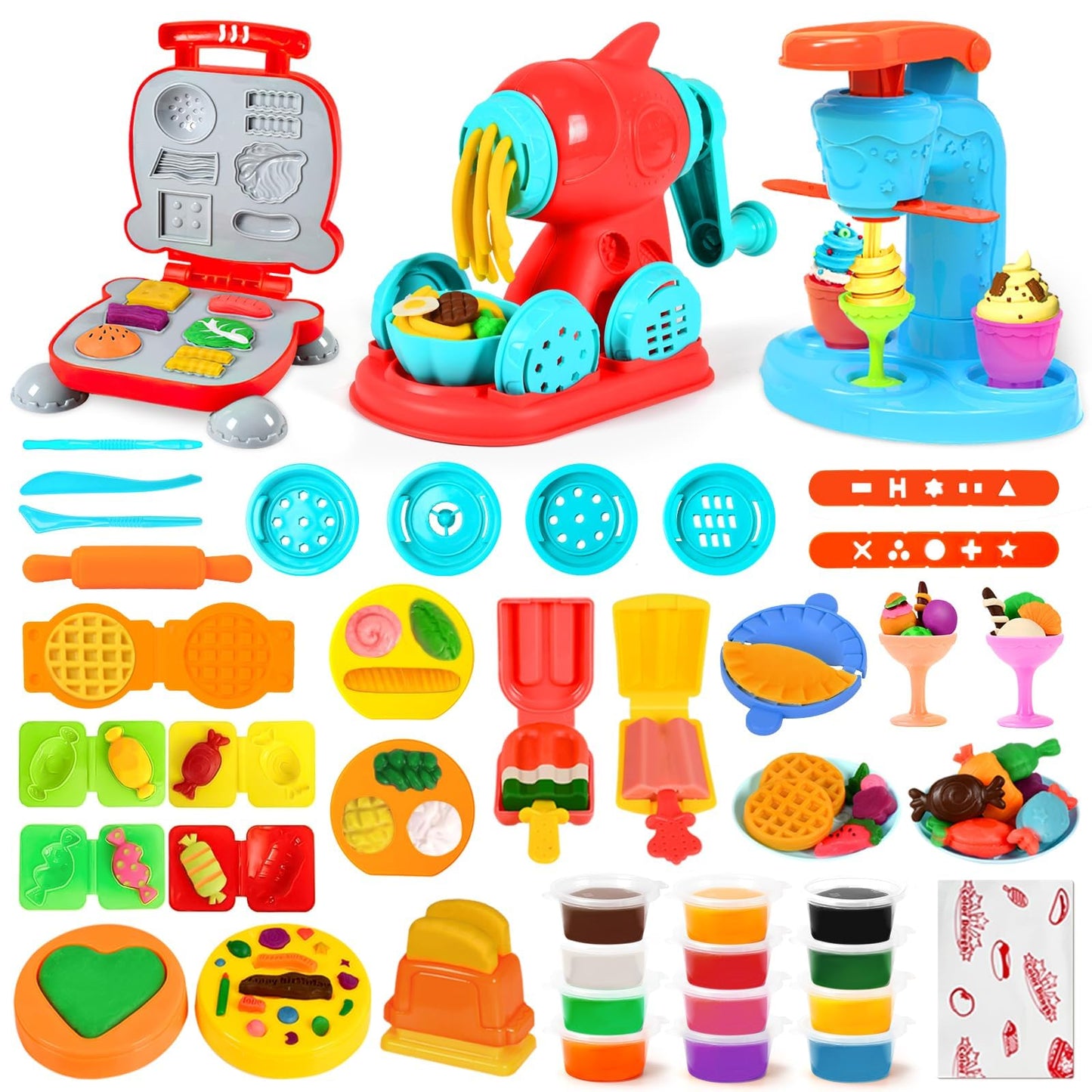SOCBTNSO 3-in-1 Dough Sets – 59-Piece Kids Kitchen Craft Kit