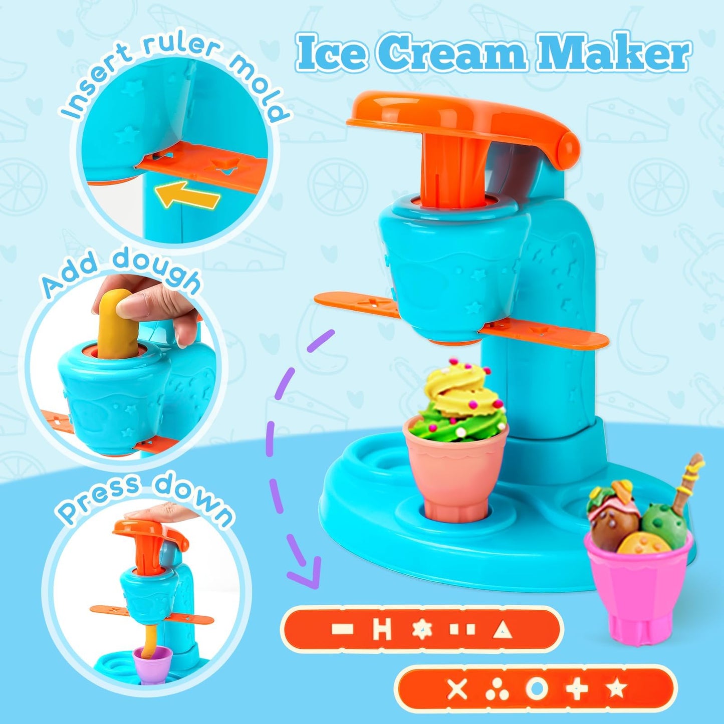 SOCBTNSO 3-in-1 Dough Sets – 59-Piece Kids Kitchen Craft Kit