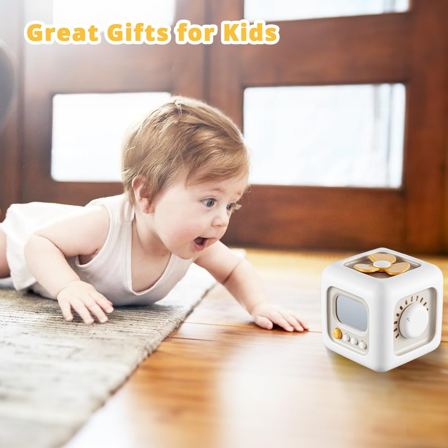 SOCBTNSO Busy Cube Toy – 6-in-1 Montessori Learning Cube for 1+ Year Old | Travel Sensory Toy