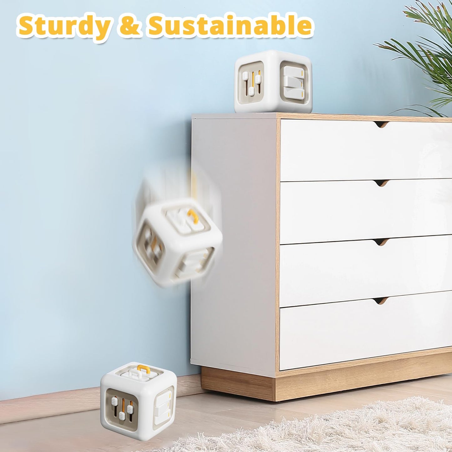 SOCBTNSO Busy Cube Toy – 6-in-1 Montessori Learning Cube for 1+ Year Old | Travel Sensory Toy